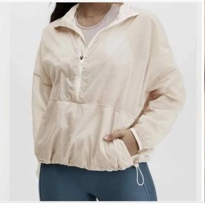 EUC Fabletics Light Windbreaker Beige Jacket - Medium